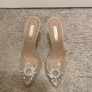 Billini Beige Heels with Silver Accents